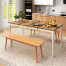 Extendable Dining Table with Rubber Wood Legs for 4-8 People-White by LJGDeals