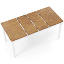 Extendable Dining Table with Rubber Wood Legs for 4-8 People-White by LJGDeals