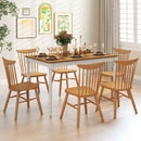 Extendable Dining Table with Rubber Wood Legs for 4-8 People-White by LJGDeals
