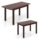 Extendable Folding Dining Table with Rubber Wood Frame and Safety Locks