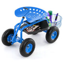 Extendable Handle Garden Cart Rolling Wagon Scooter-Green by DirectDeals