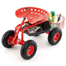 Extendable Handle Garden Cart Rolling Wagon Scooter-Green by DirectDeals