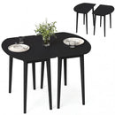 Extendable Oval Dining Table Set with 2 Half-Round Tables for 4-6 People by LJGDeals