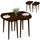 Extendable Oval Dining Table Set with 2 Half-Round Tables for 4-6 People by LJGDeals