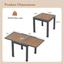 31.5-63 Inches Extendable Patio Table for 4-6 People-Natural by LJGDeals