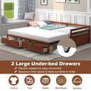 Extendable Twin to King Daybed with Trundle and 2 Storage Drawers by LJGDeals