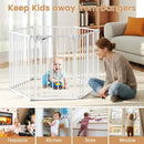 Extra Wide Baby Gate Fits 34.5-154" Openings 6-Panel Adjustable Pet Safety Fence by LJGDeals