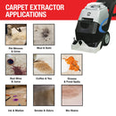 3-in-1 Commercial Carpet Extractor Cleaner, 18” Width, 9 Gallon Dual Tanks, Dual 1000W Motors for Hotels, Offices & Upholstery