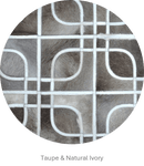EYES – Geometric Cowhide Rug with Curved Motif