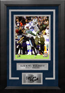 Ezekiel Elliott v. The Eagles Dallas Cowboys 8" x 10" Framed Football Photo with Engraved Autograph by Dynasty Sports & Framing
