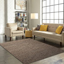 6'1" x 9' Lapchi Hand Knotted Wool Botanical Rosemary Tibetan Area Rug Taupe