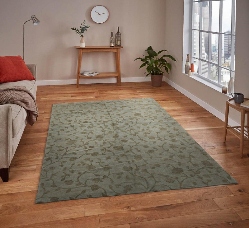 6’ x 9’2" Lapchi Hand Knotted 100% Wool Dropstitch Tibetan Area Rug Gray, Green