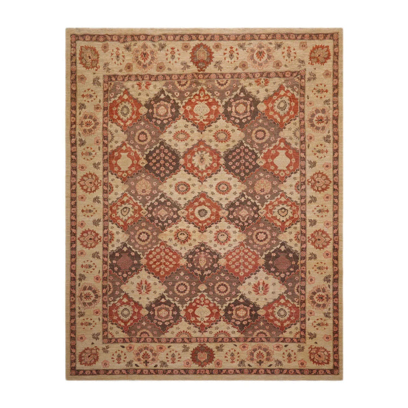 8' 1''x10' 2'' Hand Knotted 100% Wool Peshawar Traditional Oriental Area Rug Tan, Brown Color