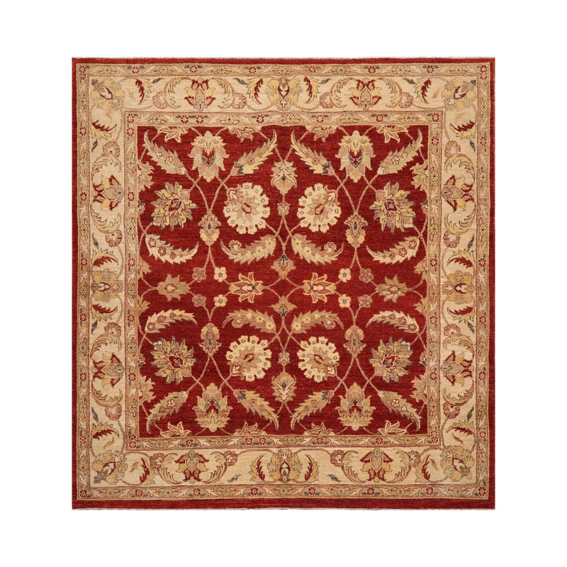 6x9 Rust, Beige Hand Knotted Persian 100% Wool Chobi Peshawar Traditional  Oriental Area Rug