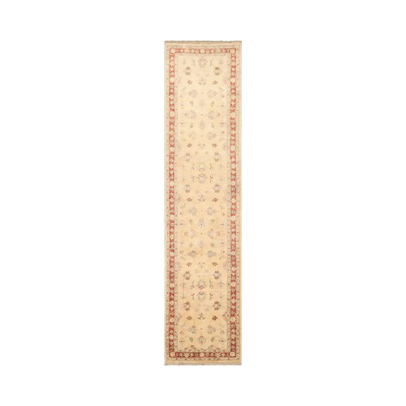 2'6''x10'6'' Beige, Rust Hand Knotted 100% Wool Chobi Peshawar Traditional Oriental Area Rug Runner
