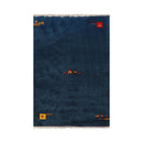 4' x6' Teal, Yellow Hand Knotted 100% Wool Gabbeh Tribal Oriental Area Rug