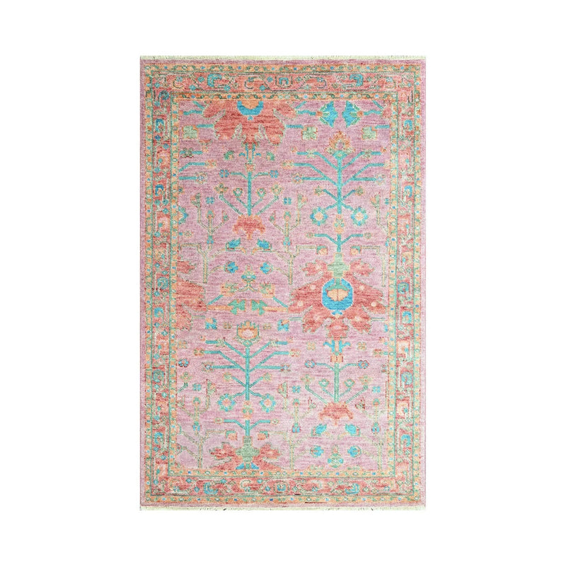 5x7 Pink LoomBloom Hand Knotted Arts & Crafts Oushak 100% Wool Oriental Area Rug