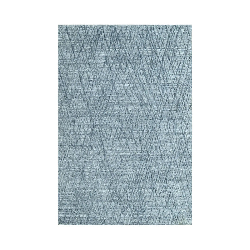 4x6 Blue LoomBloom Hand Knotted Modern & Contemporary Textured Tibetan 100% Wool Oriental Area Rug