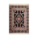 6x9 Black, Powder Blue Hand Knotted Aubusson Savonnerie 100% Wool Asmara Traditional  Oriental Area Rug
