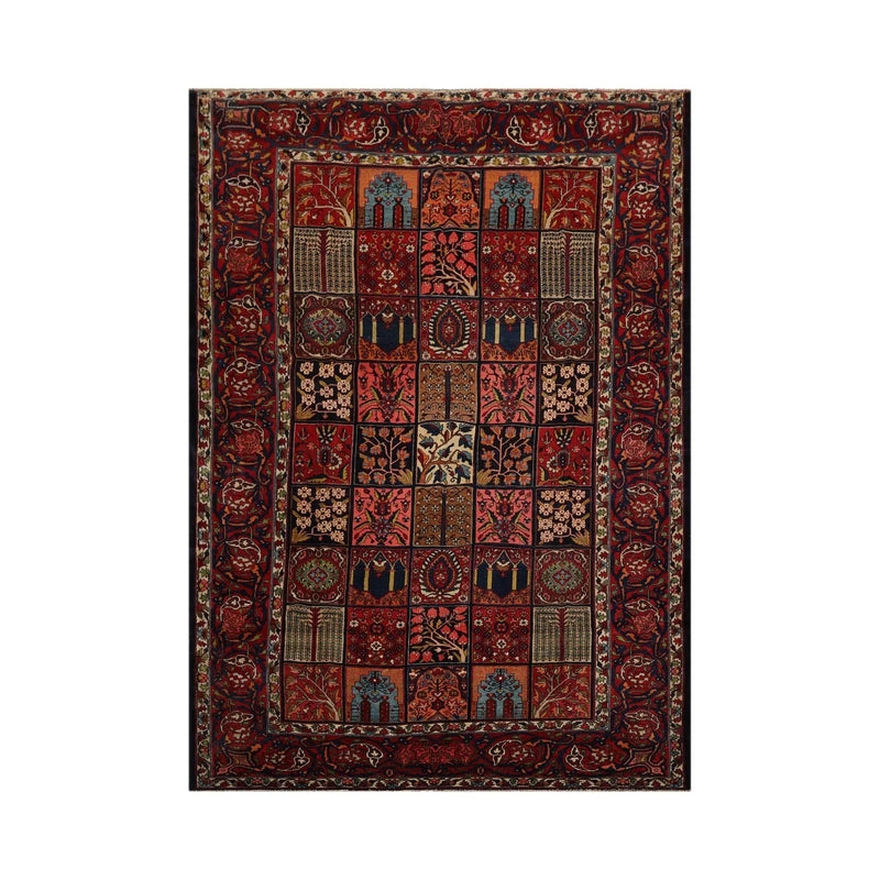 8x10 Navy Hand Knotted 100% Wool Bhakhtiari Traditional Oriental Area Rug