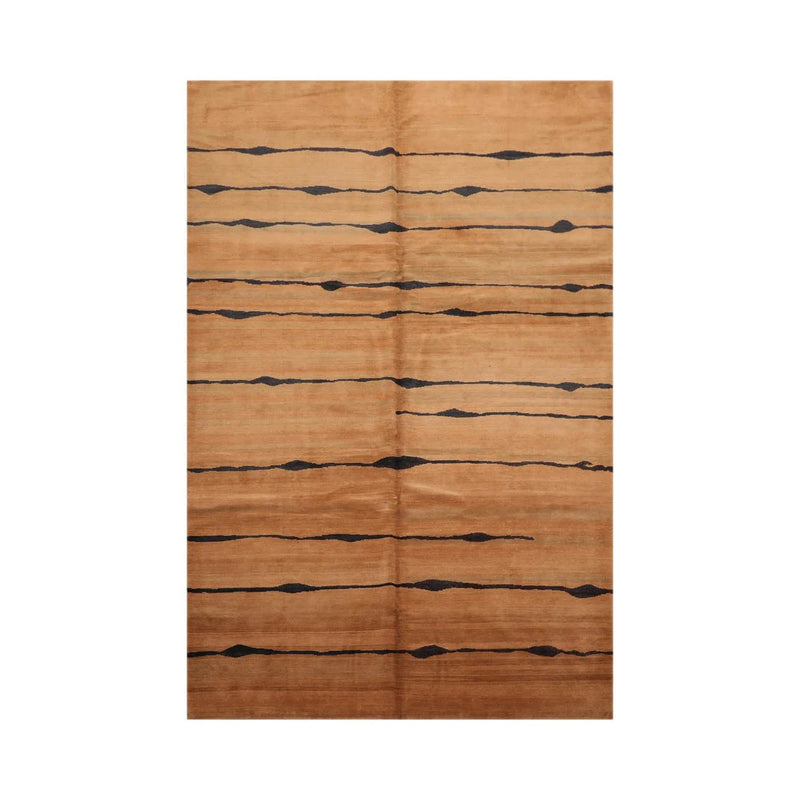 6x9 Caramel Hand Knotted Tibetan 100% Wool Michaelian & Kohlberg Modern & Contemporary Oriental Area Rug