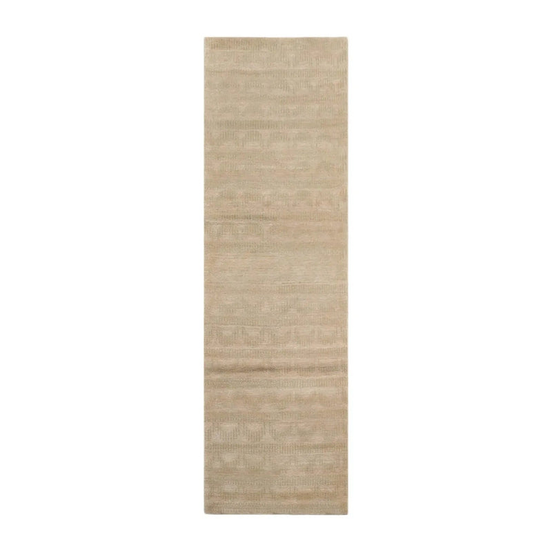 3x10 Runner Beige, Moss Hand Knotted Tibetan 100% Wool Michaelian & Kohlberg Swiss Wash Modern Oriental Area Rug