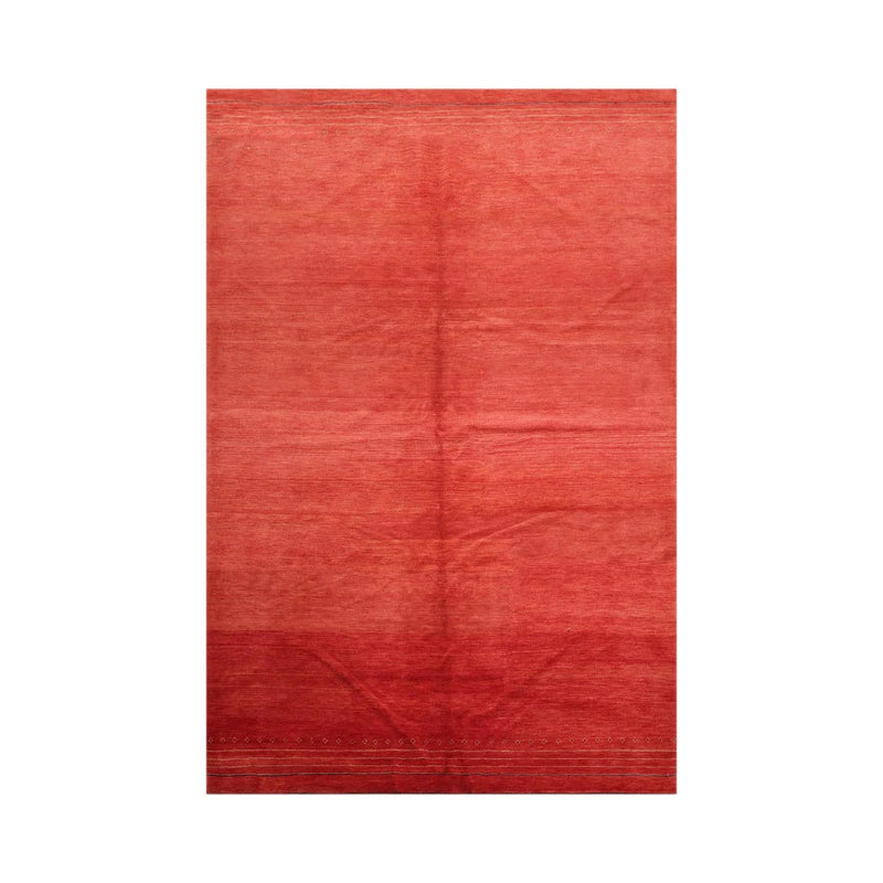 6x9 Coral Hand Knotted Tibetan 100% Wool Tufenkian Modern & Contemporary Oriental Area Rug