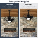 20 Inch Vistula Outdoor DC Motor Black Industrial Hanging Buckle Downrod Ceiling Fan with Light