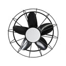 20 Inch Vistula Outdoor DC Motor Black Industrial Hanging Buckle Downrod Ceiling Fan with Light