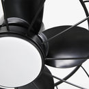 20 Inch Vistula Outdoor DC Motor Black Industrial Hanging Buckle Downrod Ceiling Fan with Light