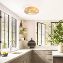 20 Inch Flora DC Motor Farmhouse Flush Mount Ceiling Fan with Light