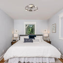 20 Inch Hazel Satin Nickel Flush Mount LED Ceiling Fan with Remote Control