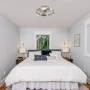 20 Inch Hazel Satin Nickel Flush Mount LED Ceiling Fan with Remote Control