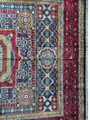 Hand-Knotted Mamluk Wool Rug – 8'4" x 9'9" – Intricate Geometric Masterpiece