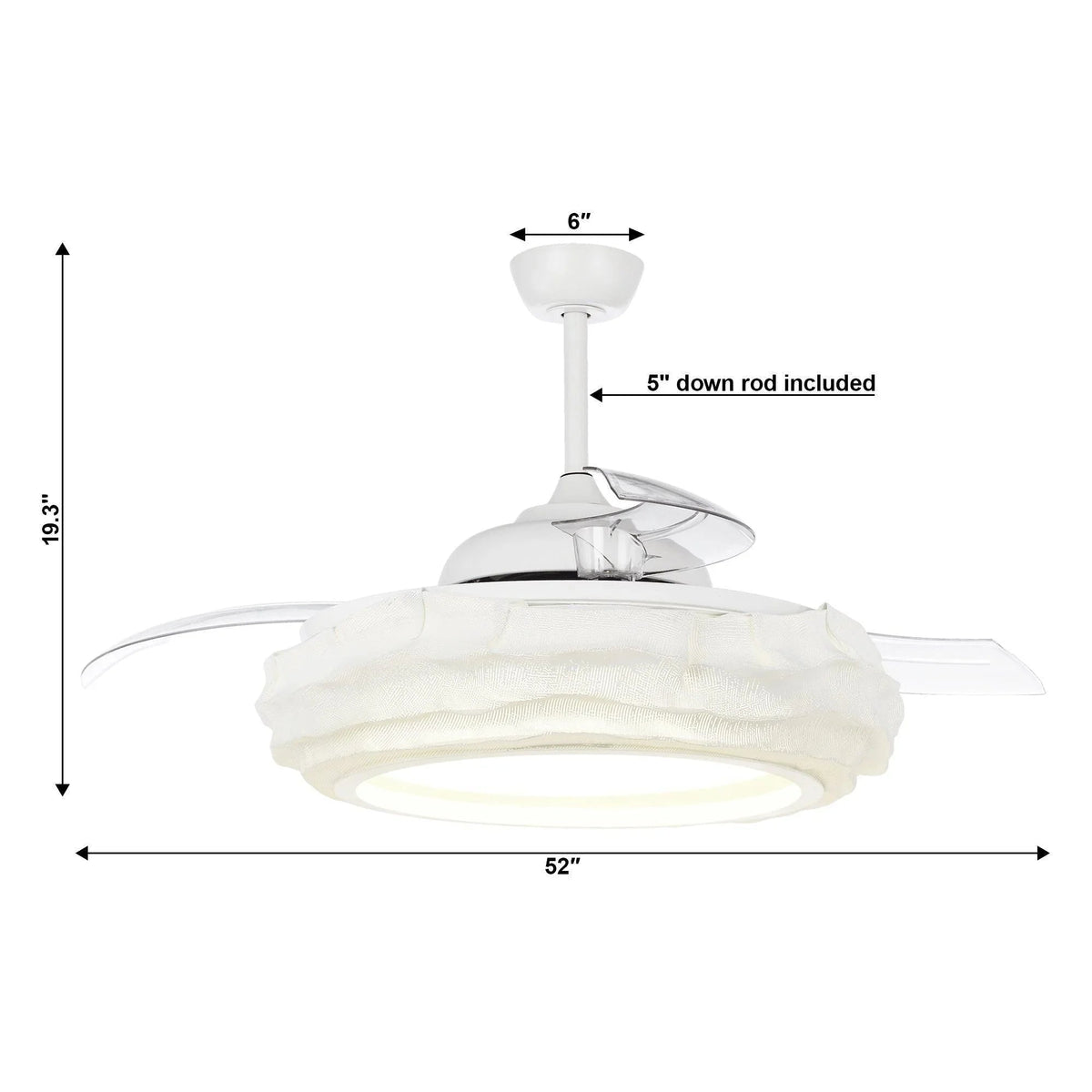 52" Jaipur Smart Fan with LED Light, photo 18 of 19