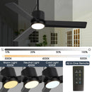 42 Inch Rhine Indoor/Wet Outdoor IP65 Black Anywhere Waterproof Ceiling Fan with LED Light and Convenient Hanging Hook