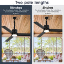 42 Inch Rhine Indoor/Wet Outdoor IP65 Black Anywhere Waterproof Ceiling Fan with LED Light and Convenient Hanging Hook