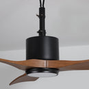 42 Inch Patio Guard IP65 Outdoor DC Motor Black Modern Hanging Buckle Downrod Ceiling Fan with Light