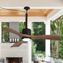 42 Inch Patio Guard IP65 Outdoor DC Motor Black Modern Hanging Buckle Downrod Ceiling Fan with Light