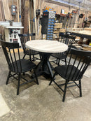 36” round dining table with metal base