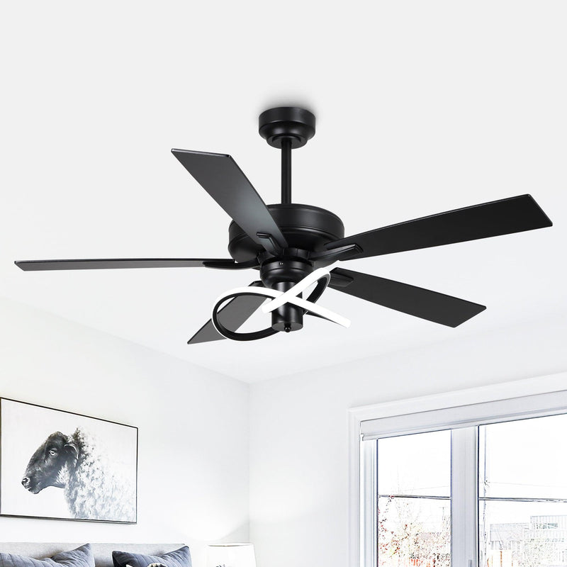 52 Inch Oregon DC Motor Modern Downrod Ceiling Fan with LED Light
