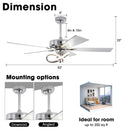 52 Inch Oregon DC Motor Modern Downrod Ceiling Fan with LED Light