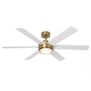 54 Inch Kama Modern Downrod Mount Ceiling Fan with Remote Control and LED Light
