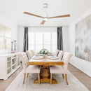 52 Inch Dinah Modern Downrod Mount Ceiling Fan with Remote Control and LED Light