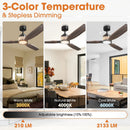 56 Inch Louise Downrod Mount LED Wood Blades Ceiling Fan with Remote Control