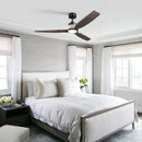 56 Inch Louise Downrod Mount LED Wood Blades Ceiling Fan with Remote Control