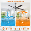 52 Inch Arlen Double-sided Blades Downrod Mount LED Ceiling Fan with Remote Control
