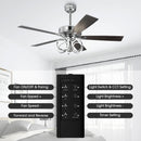 52 Inch Levi Double-sided Blades Downrod Mount LED Ceiling Fan with Remote Control