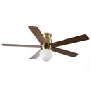 52 Inch Fanny Double-sided Blades Flush Mount LED Ceiling Fan with Remote Control by Parrot Uncle