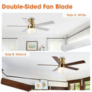 52 Inch Fanny Double-sided Blades Flush Mount LED Ceiling Fan with Remote Control by Parrot Uncle